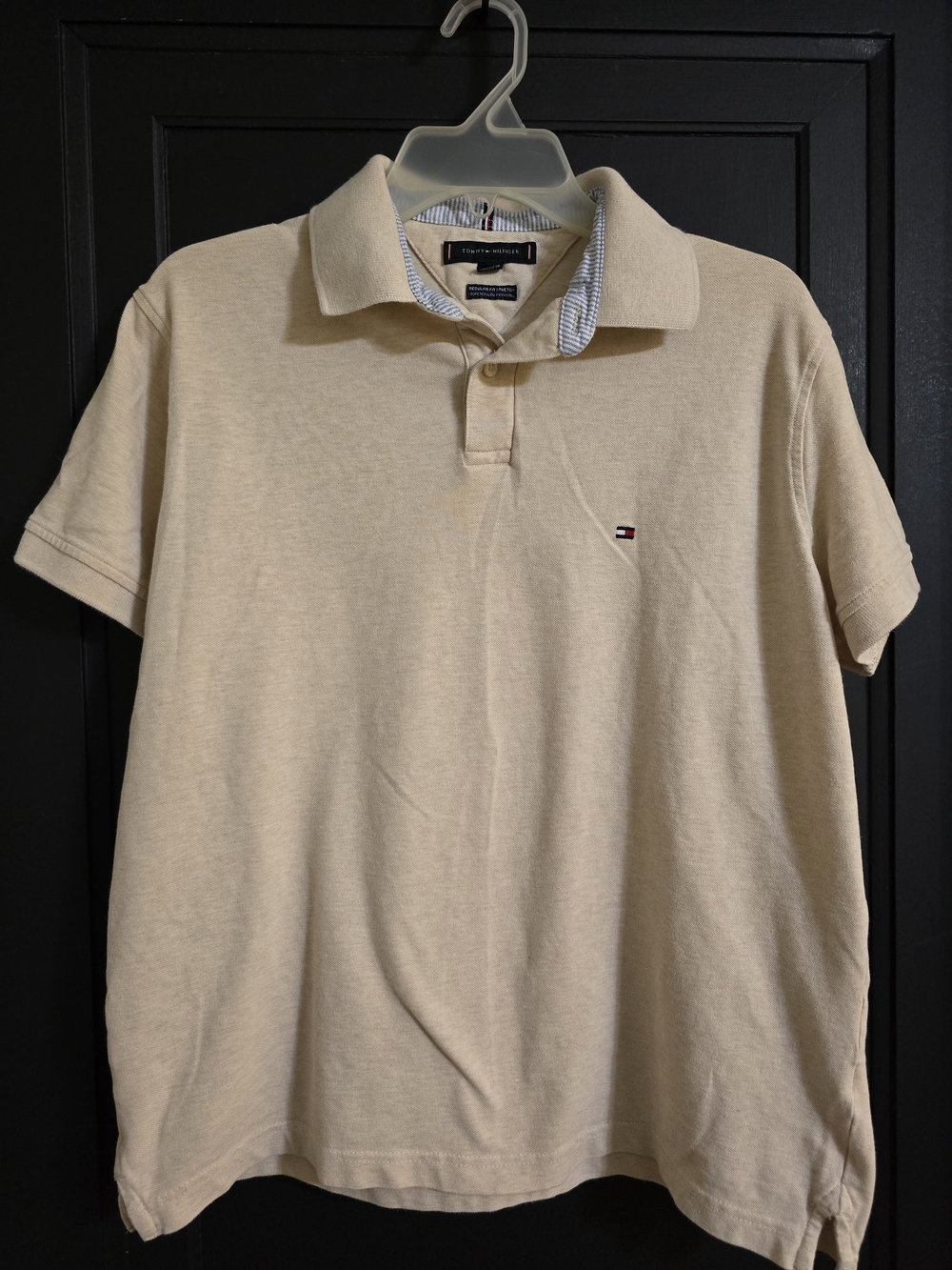 Tommy Hilfiger Men’s Light Beige Polo Shirt with Logo